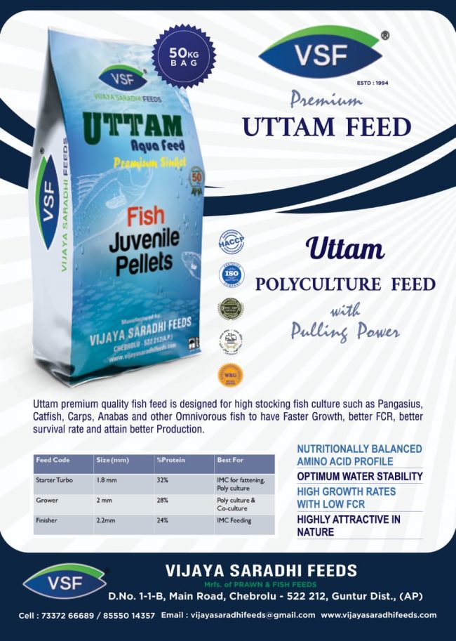 UTTAM Feed | Vijaya Saradhi Feeds | UTTAM | technology image for VSF new | Hybrid Vanamei Feed | Best acqa feed manufacturers in andhra pradesh