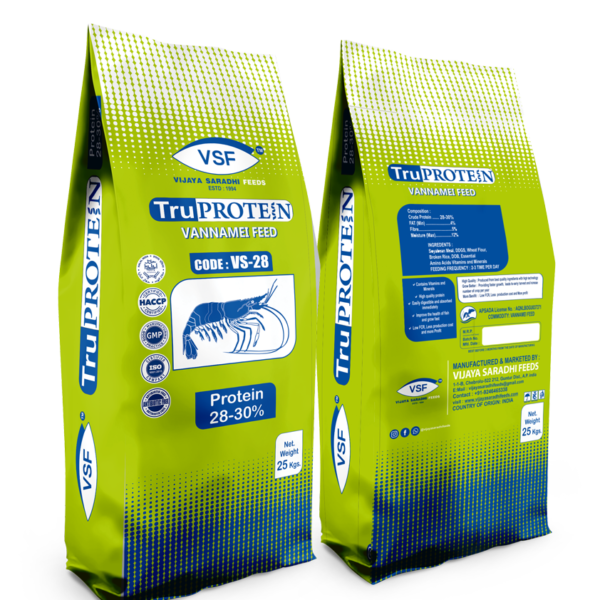 TRU PROTEIN VANNAMEI FEED Vijaya Saradhi Feeds acqa feed supplier in Andhra pradesh